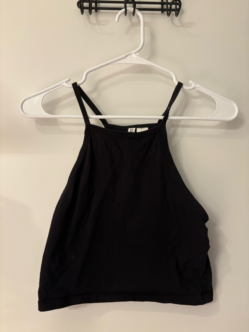 Divided Black Cropped High-Neck Tank - Women's